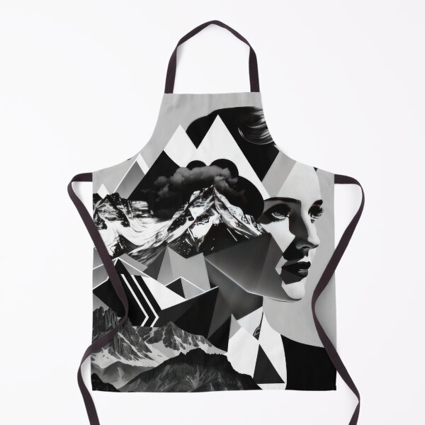 Item preview, Black & White Bauhaus Portrait in Front of the Alps designed and sold by ArtificialGenes.