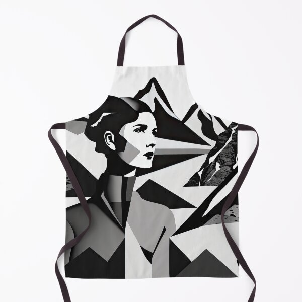 Item preview, Black & White Bauhaus Portrait in Front of the Alps designed and sold by ArtificialGenes.