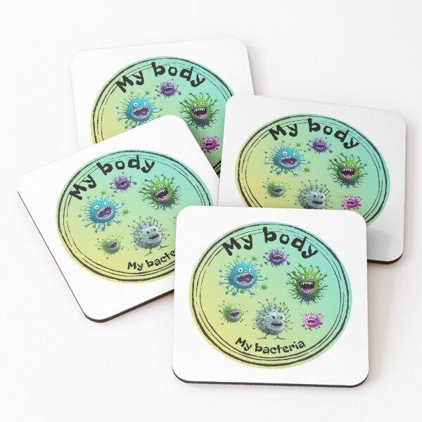 Item preview, My body, my bacteria, funny gift, colorful creatures designed and sold by ArtiDann.
