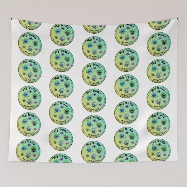 Item preview, My body, my bacteria, funny gift, colorful creatures designed and sold by ArtiDann.