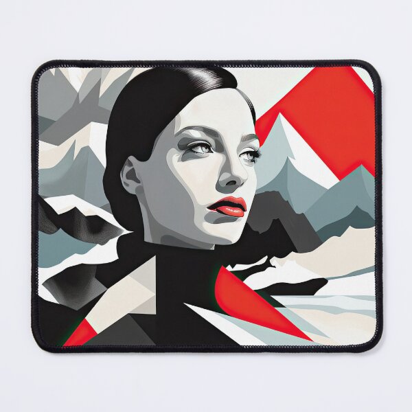 Item preview, Black & White Bauhaus Portrait in Front of the Alps designed and sold by ArtificialGenes.