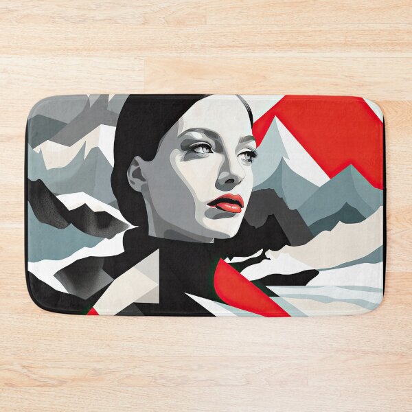 Item preview, Black & White Bauhaus Portrait in Front of the Alps designed and sold by ArtificialGenes.