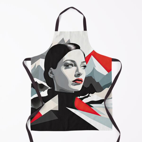 Item preview, Black & White Bauhaus Portrait in Front of the Alps designed and sold by ArtificialGenes.