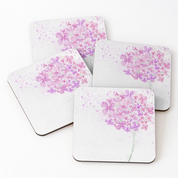 Item preview, Pink Hydrangea watercolour flower designed and sold by CindyGetsArty.