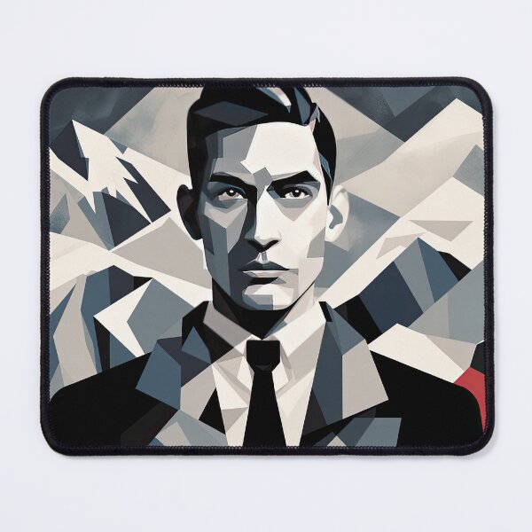Item preview, Black & White Bauhaus Portrait in Front of the Alps designed and sold by ArtificialGenes.