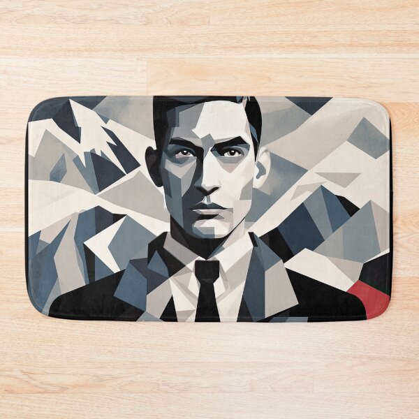 Item preview, Black & White Bauhaus Portrait in Front of the Alps designed and sold by ArtificialGenes.