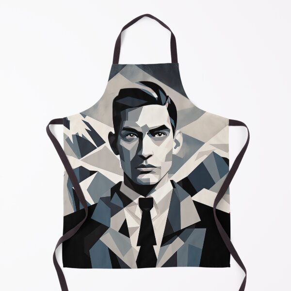 Item preview, Black & White Bauhaus Portrait in Front of the Alps designed and sold by ArtificialGenes.