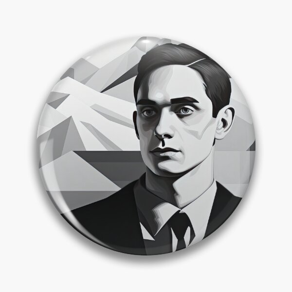 Item preview, Black & White Bauhaus Portrait in Front of the Alps designed and sold by ArtificialGenes.