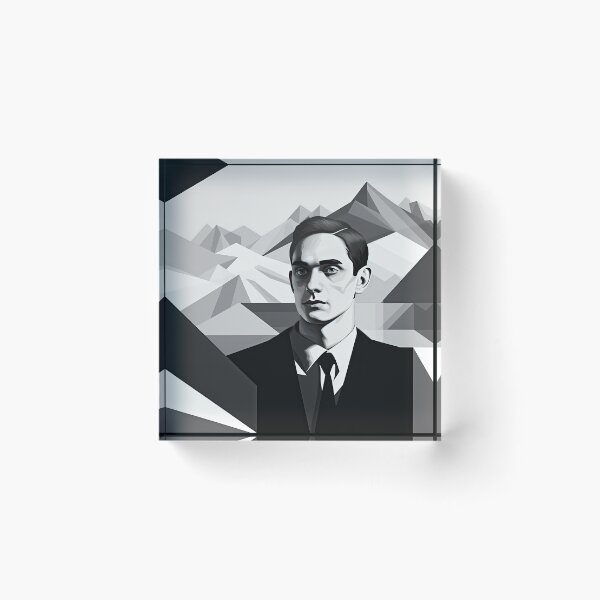 Item preview, Black & White Bauhaus Portrait in Front of the Alps designed and sold by ArtificialGenes.