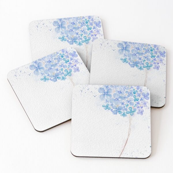 Item preview, Blue Hydrangea watercolour flower designed and sold by CindyGetsArty.