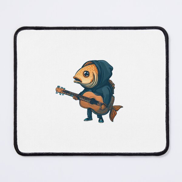 Aperçu de l'œuvre Un poisson portant un sweat à capuche et jouant de la guitare créée et vendue par rgrayling.