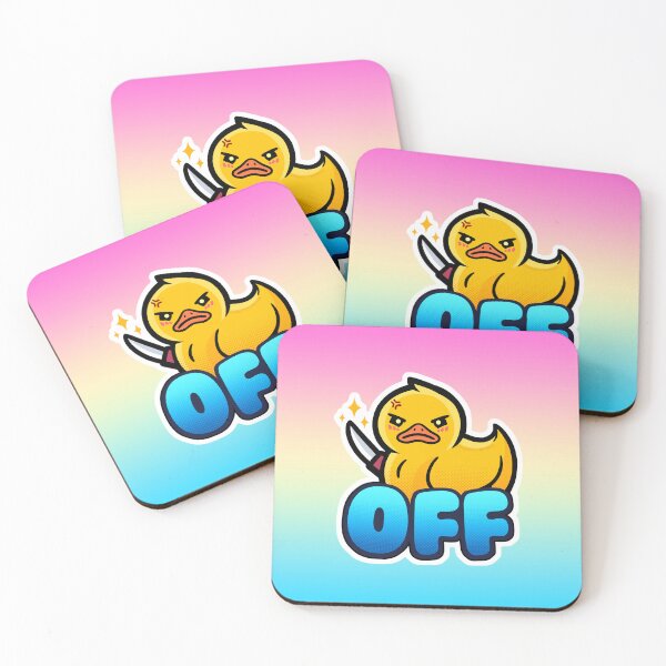 Item preview, DUCK OFF - Funny Cartoon Pun Knife Murder Meme designed and sold by Chonkitty.