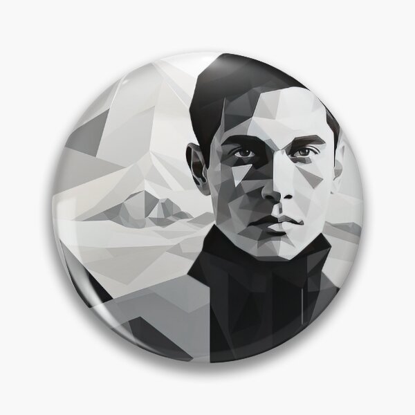 Item preview, Black & White Bauhaus Portrait in Front of the Alps designed and sold by ArtificialGenes.