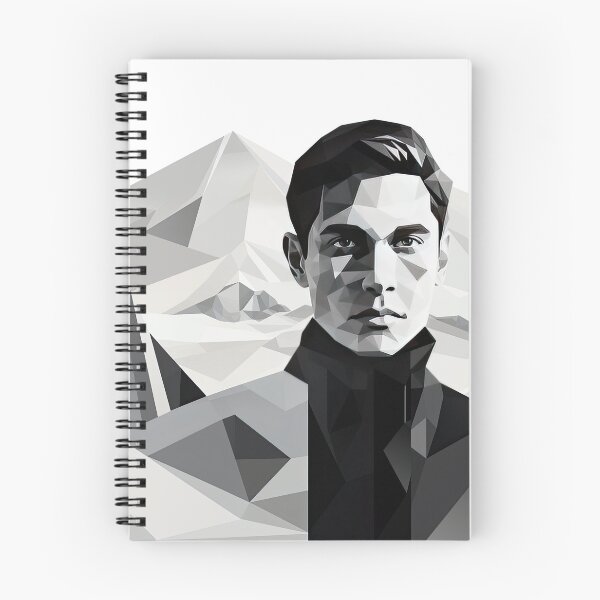 Item preview, Black & White Bauhaus Portrait in Front of the Alps designed and sold by ArtificialGenes.