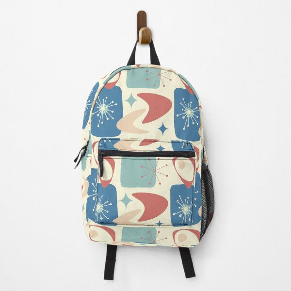 Item preview, Atomic Age Mid Century Pattern Blue Peach designed and sold by trdstudio.