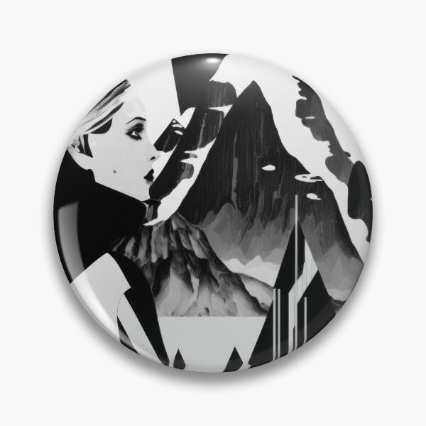Item preview, Black & White Bauhaus Portrait in Front of the Alps designed and sold by ArtificialGenes.