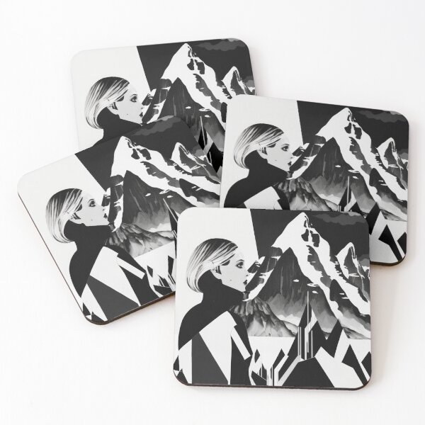 Item preview, Black & White Bauhaus Portrait in Front of the Alps designed and sold by ArtificialGenes.