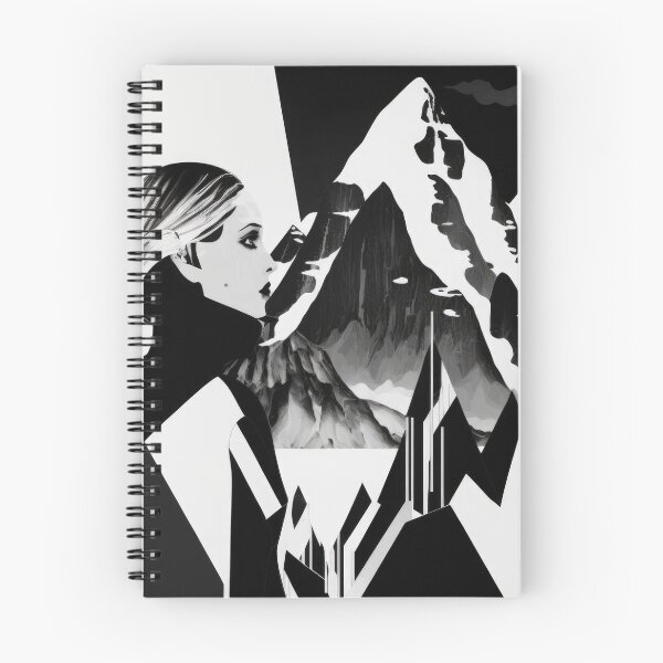 Item preview, Black & White Bauhaus Portrait in Front of the Alps designed and sold by ArtificialGenes.