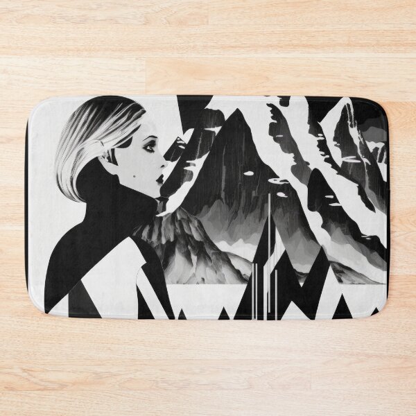 Item preview, Black & White Bauhaus Portrait in Front of the Alps designed and sold by ArtificialGenes.
