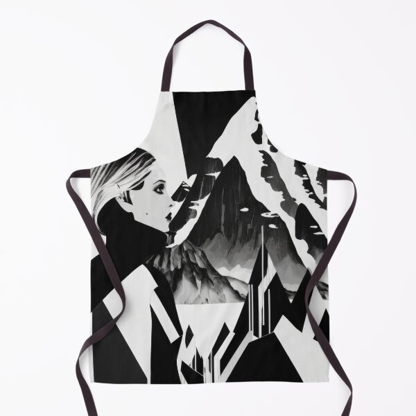Item preview, Black & White Bauhaus Portrait in Front of the Alps designed and sold by ArtificialGenes.