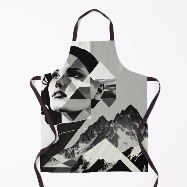 Item preview, Black & White Bauhaus Portrait in Front of the Alps designed and sold by ArtificialGenes.