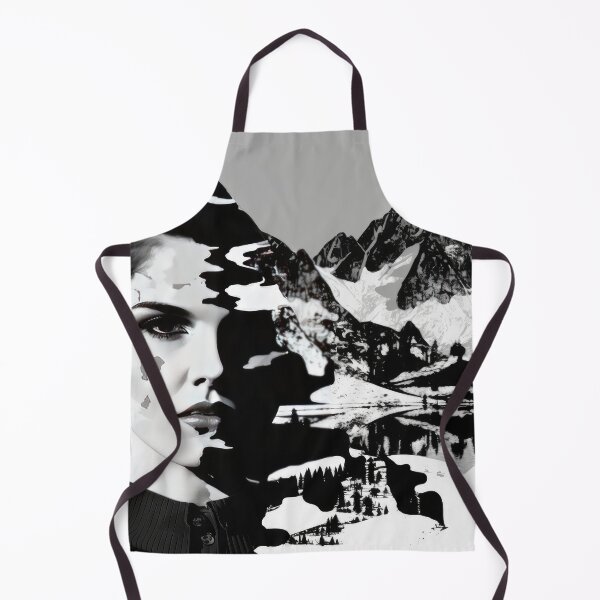 Artikelvorschau, Black & White Bauhaus Portrait in Front of the Alps entworfen und verkauft von ArtificialGenes.