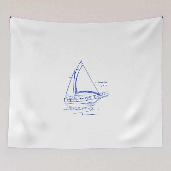 Item preview, boat drawing designed and sold by CREATINERY.