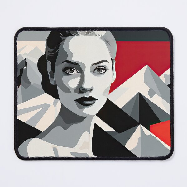 Item preview, Black & White Bauhaus Portrait in Front of the Alps designed and sold by ArtificialGenes.