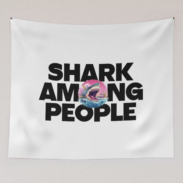Item preview, shark among people designed and sold by StaszekPliszko.