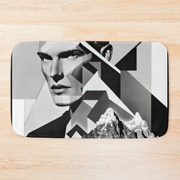 Artikelvorschau, Black & White Bauhaus Portrait in Front of the Alps entworfen und verkauft von ArtificialGenes.