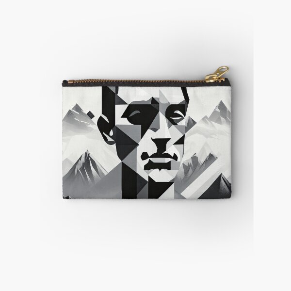 Item preview, Black & White Bauhaus Portrait in Front of the Alps designed and sold by ArtificialGenes.