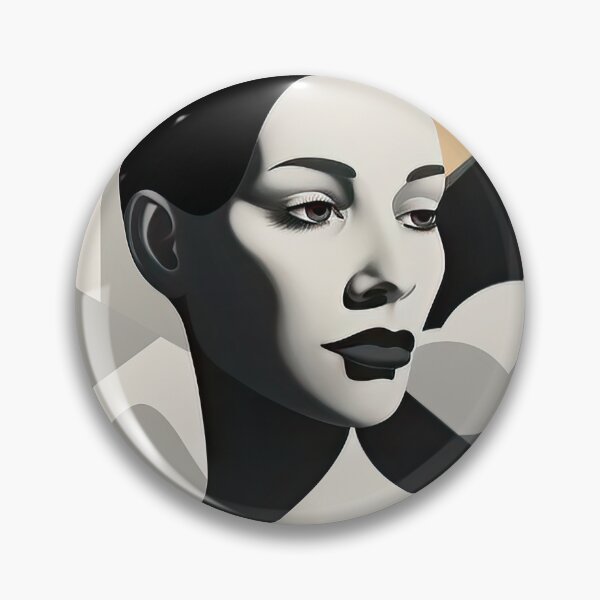 Item preview, Black & White Bauhaus Portrait in Front of the Alps designed and sold by ArtificialGenes.