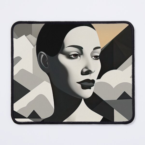 Item preview, Black & White Bauhaus Portrait in Front of the Alps designed and sold by ArtificialGenes.