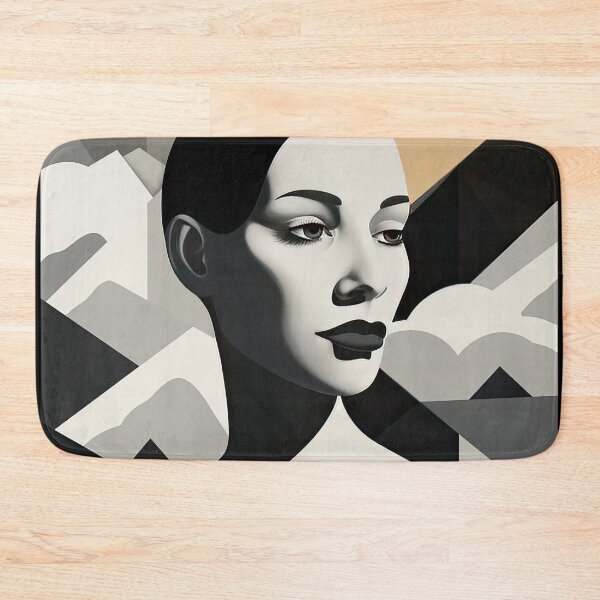 Item preview, Black & White Bauhaus Portrait in Front of the Alps designed and sold by ArtificialGenes.