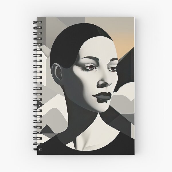 Item preview, Black & White Bauhaus Portrait in Front of the Alps designed and sold by ArtificialGenes.