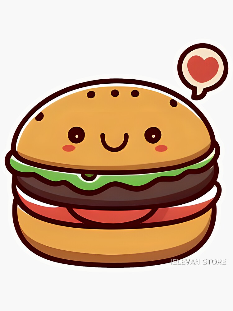 Burger Sticker for Sale by slyfieri