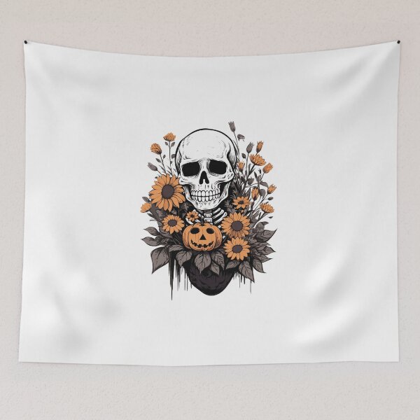 Item preview, Halloween Spooky Skull with Nature - Halloween Design designed and sold by Just-Flowers.