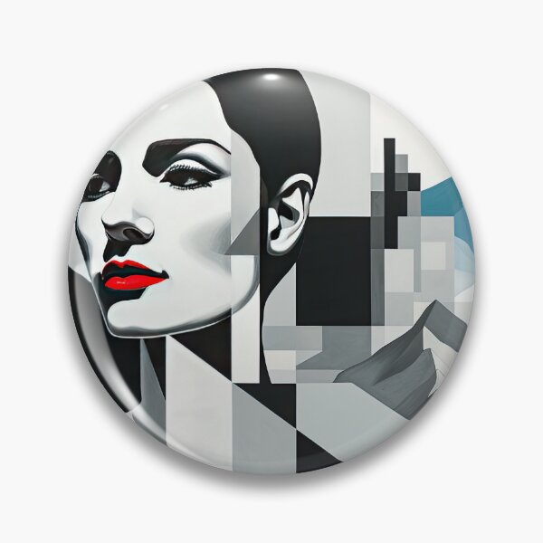 Item preview, Black & White Bauhaus Portrait in Front of the Alps designed and sold by ArtificialGenes.