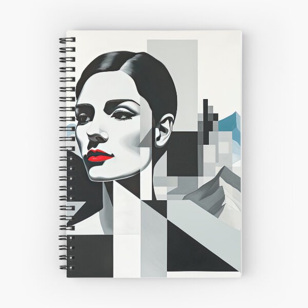 Item preview, Black & White Bauhaus Portrait in Front of the Alps designed and sold by ArtificialGenes.
