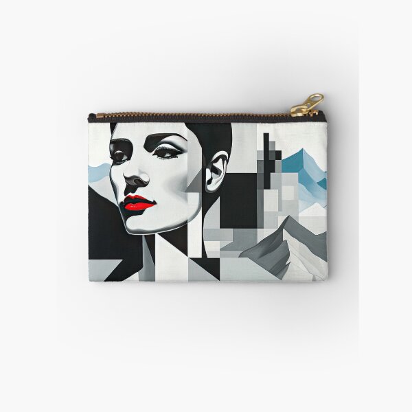 Item preview, Black & White Bauhaus Portrait in Front of the Alps designed and sold by ArtificialGenes.