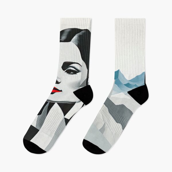 Item preview, Black & White Bauhaus Portrait in Front of the Alps designed and sold by ArtificialGenes.