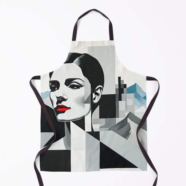 Item preview, Black & White Bauhaus Portrait in Front of the Alps designed and sold by ArtificialGenes.