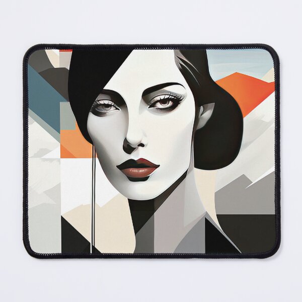 Item preview, Black & White Bauhaus Portrait in Front of the Alps designed and sold by ArtificialGenes.