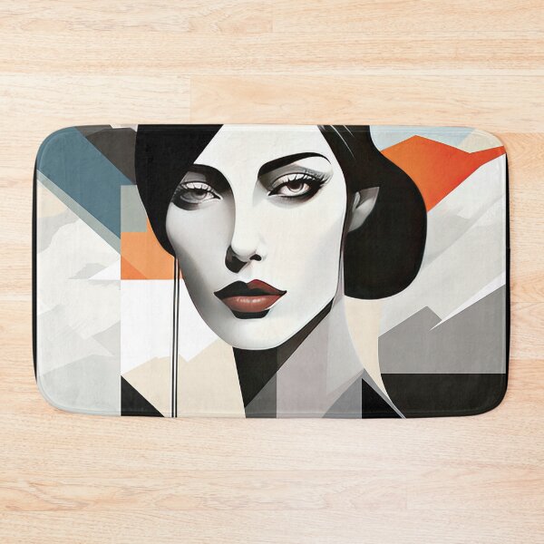Item preview, Black & White Bauhaus Portrait in Front of the Alps designed and sold by ArtificialGenes.