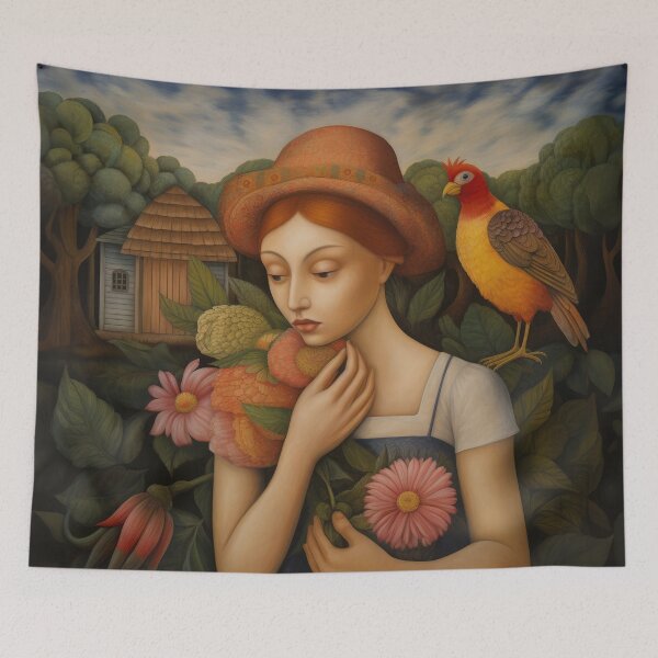 Item preview, She Gathers Flowers in Her Garden designed and sold by YoPedro.
