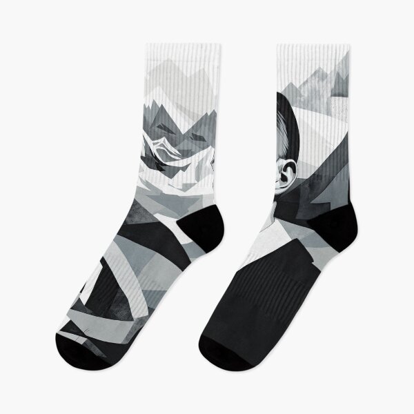 Item preview, Black & White Bauhaus Portrait in Front of the Alps designed and sold by ArtificialGenes.