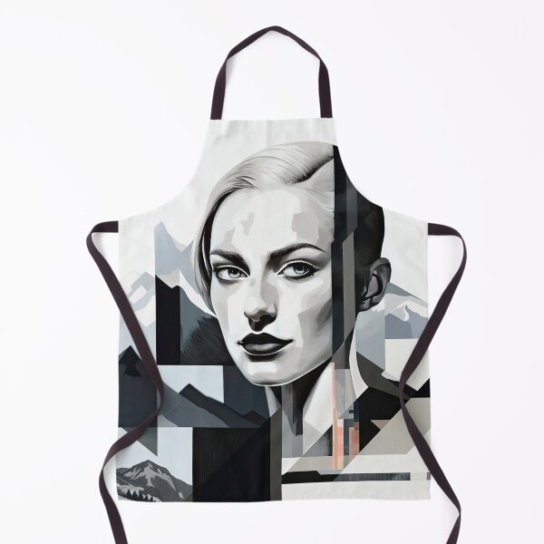 Item preview, Black & White Bauhaus Portrait in Front of the Alps designed and sold by ArtificialGenes.