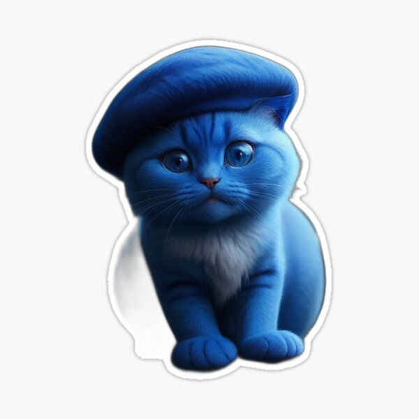 smurf cat Sticker for Sale by silverwolf946