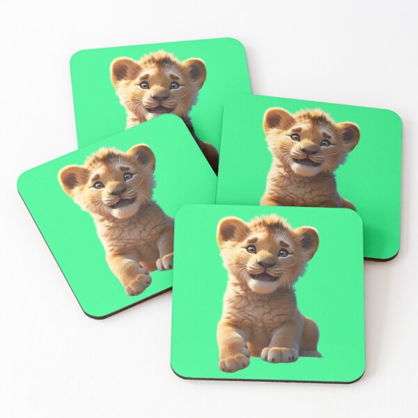 Item preview, A happy and smiling lion cub with a playful expression designed and sold by AI-Only Creations.