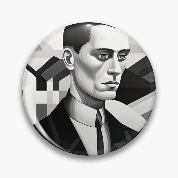 Item preview, Black & White Bauhaus Portrait in Front of the Alps designed and sold by ArtificialGenes.